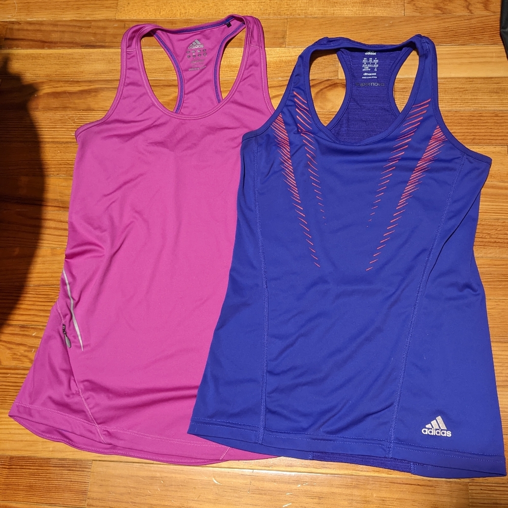 3/$20 Adidas violet and indigo tanks XS